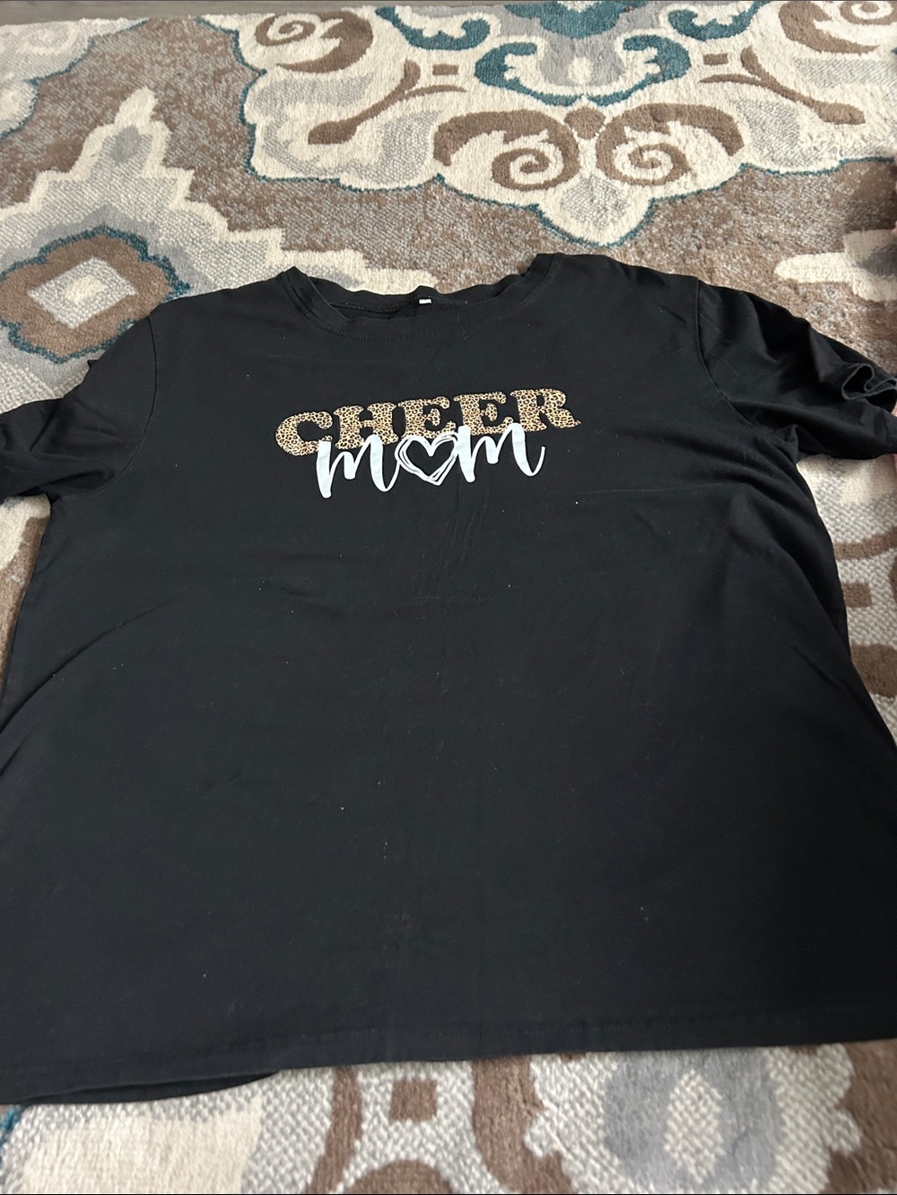 Cheer Mom Short Sleeve Tee - Black with Gold Accent
